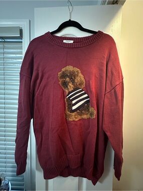 Aritzia Burgundy Dog Sweater